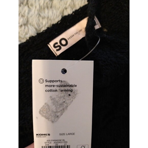 SO y2k crotchet cottage core feminine tie front tassel black top large - Picture 8 of 8